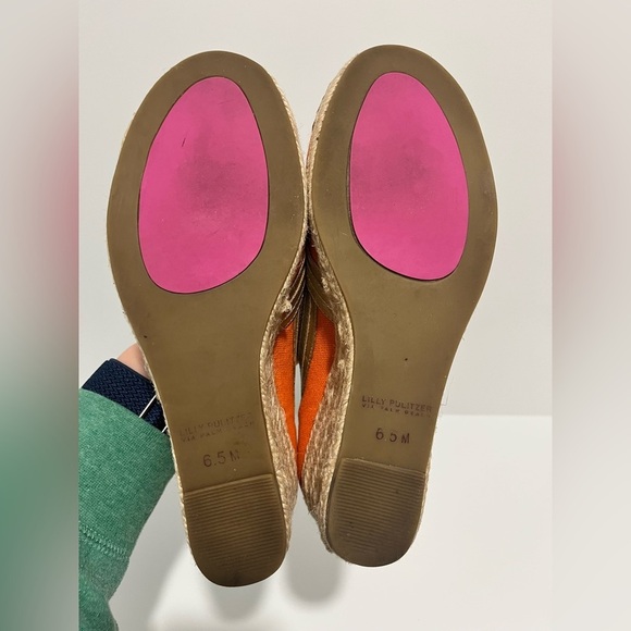 Lilly Pulitzer Lia canvas espadrille orange and gold Wedges - Picture 7 of 7